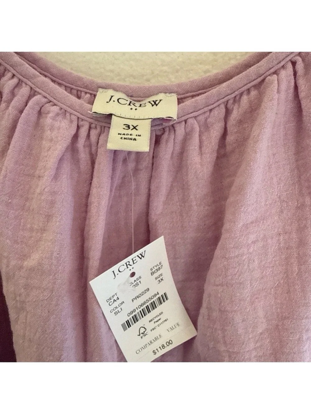 NWT NEW J Crew Gauze Sundress Lilac Violet Lavender Pink Size 3X